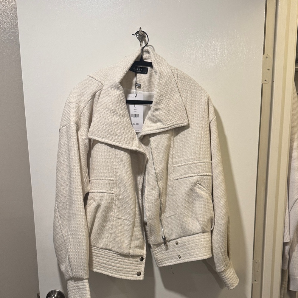 AKIRA Cream Teddy Jacket for Women